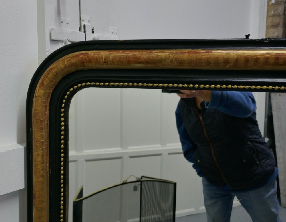 French 19th Century Black and Gold Louis Philippe Mirror View IV