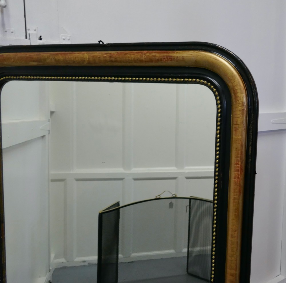 French 19th Century Black and Gold Louis Philippe Mirror View V