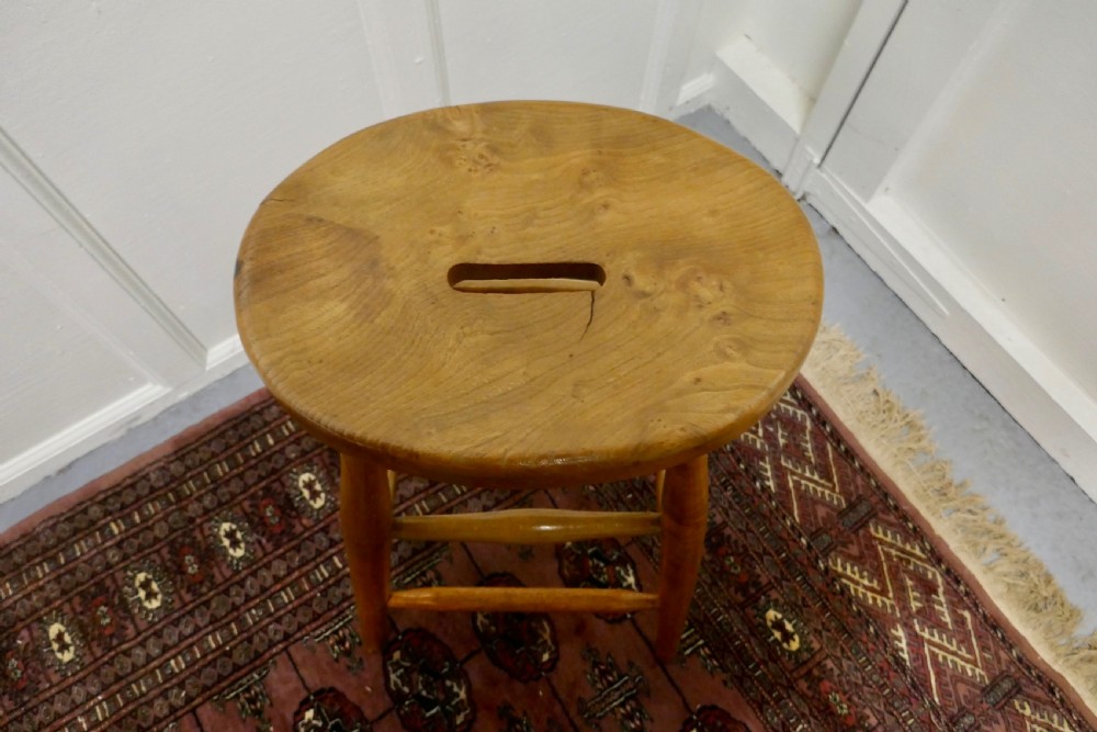 A Victorian Elm High Art Studio Stool View IV