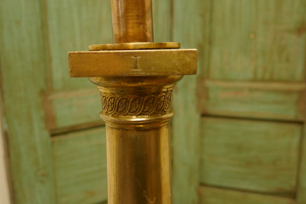 Tall Brass Corinthian Column Table Lamp View V