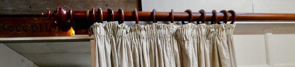 A Very Long Victorian Mahogany Curtain Pole with Rings View IV