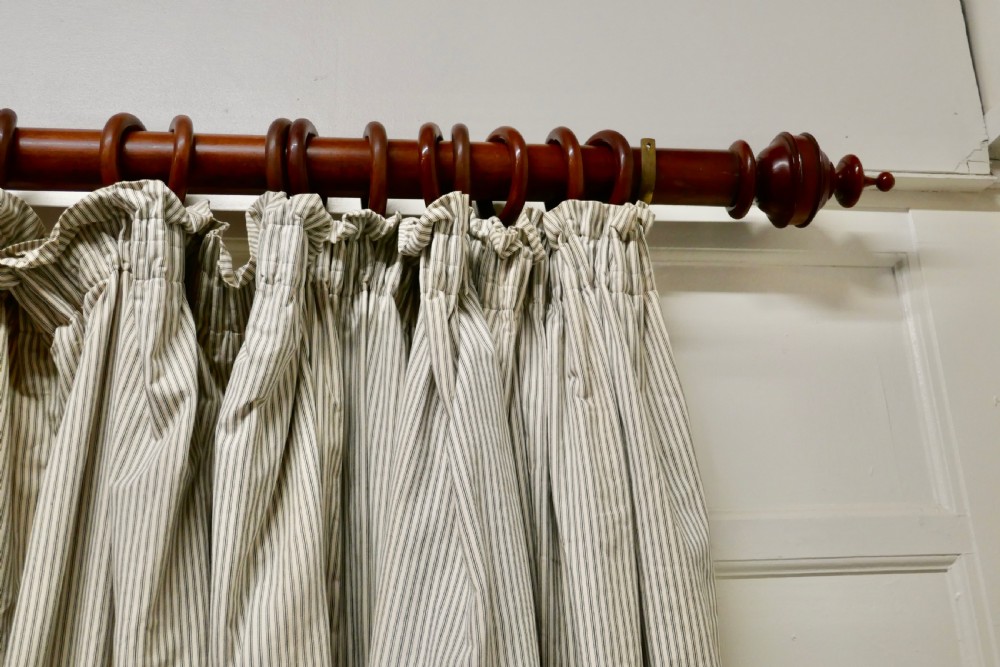 A Very Long Victorian Mahogany Curtain Pole with Rings View VII