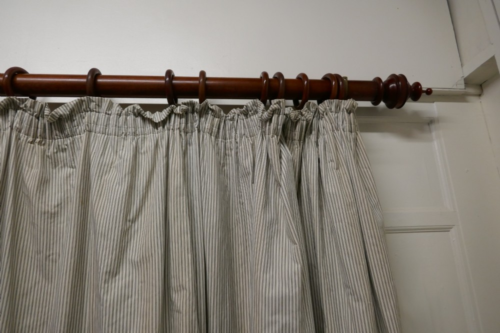 A Very Long Victorian Mahogany Curtain Pole with Rings View IX