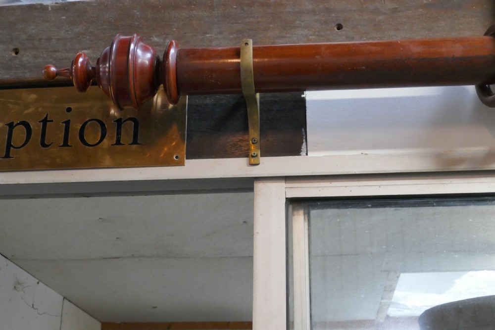 A Very Long Victorian Mahogany Curtain Pole with Rings View XII