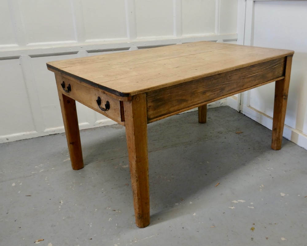 A Lovely Rustic Pine Kitchen Table View IV