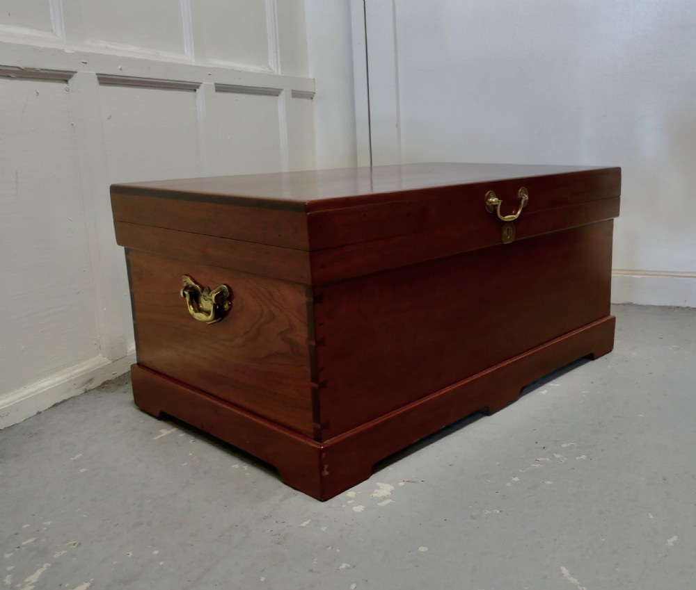 Large 19th Century Sea Chest with. Brass Handles View II