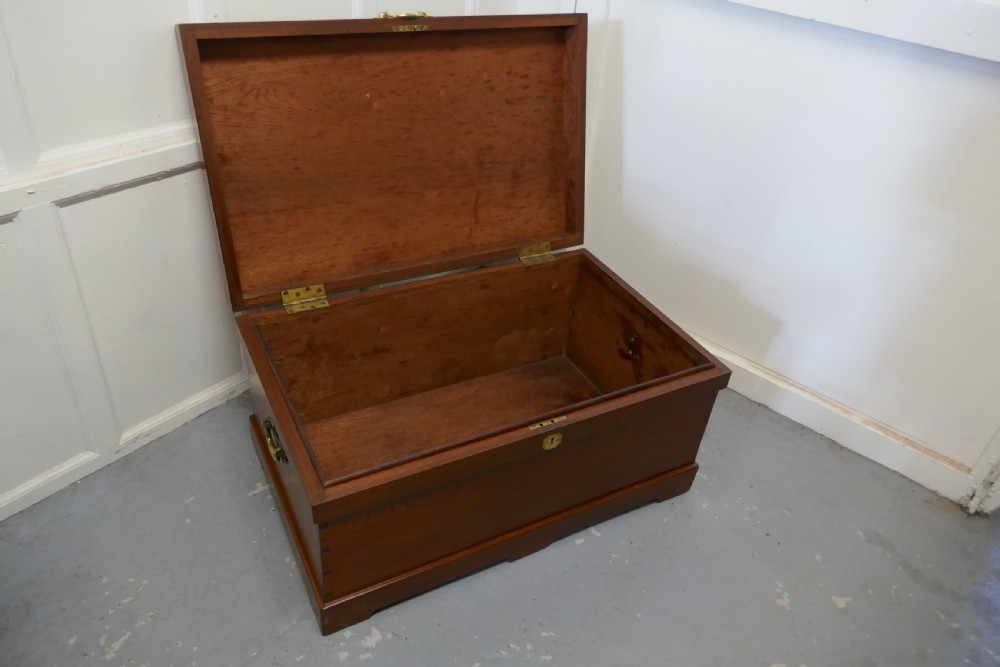 Large 19th Century Sea Chest with. Brass Handles View III