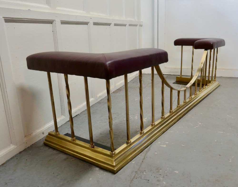 A Superb Large Brass and Leather Club Fender View IV