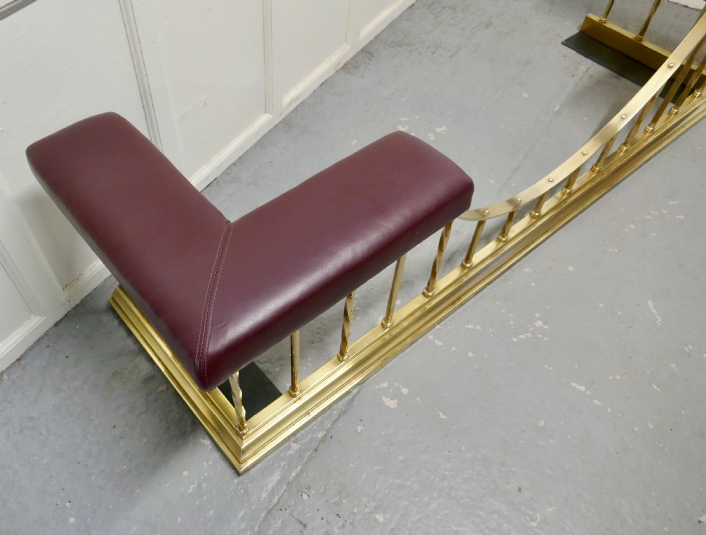 A Superb Large Brass and Leather Club Fender View V