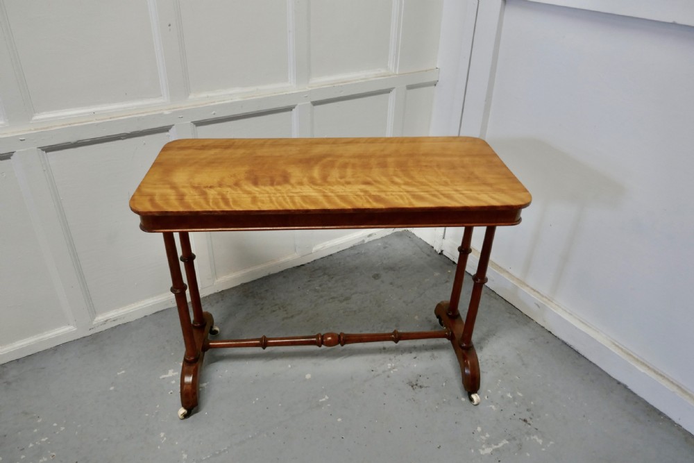 Elegant Victorian Arts and Crafts Birch and Mahogany Side Table  View IV