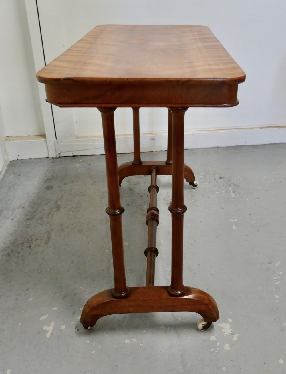 Elegant Victorian Arts and Crafts Birch and Mahogany Side Table  View V