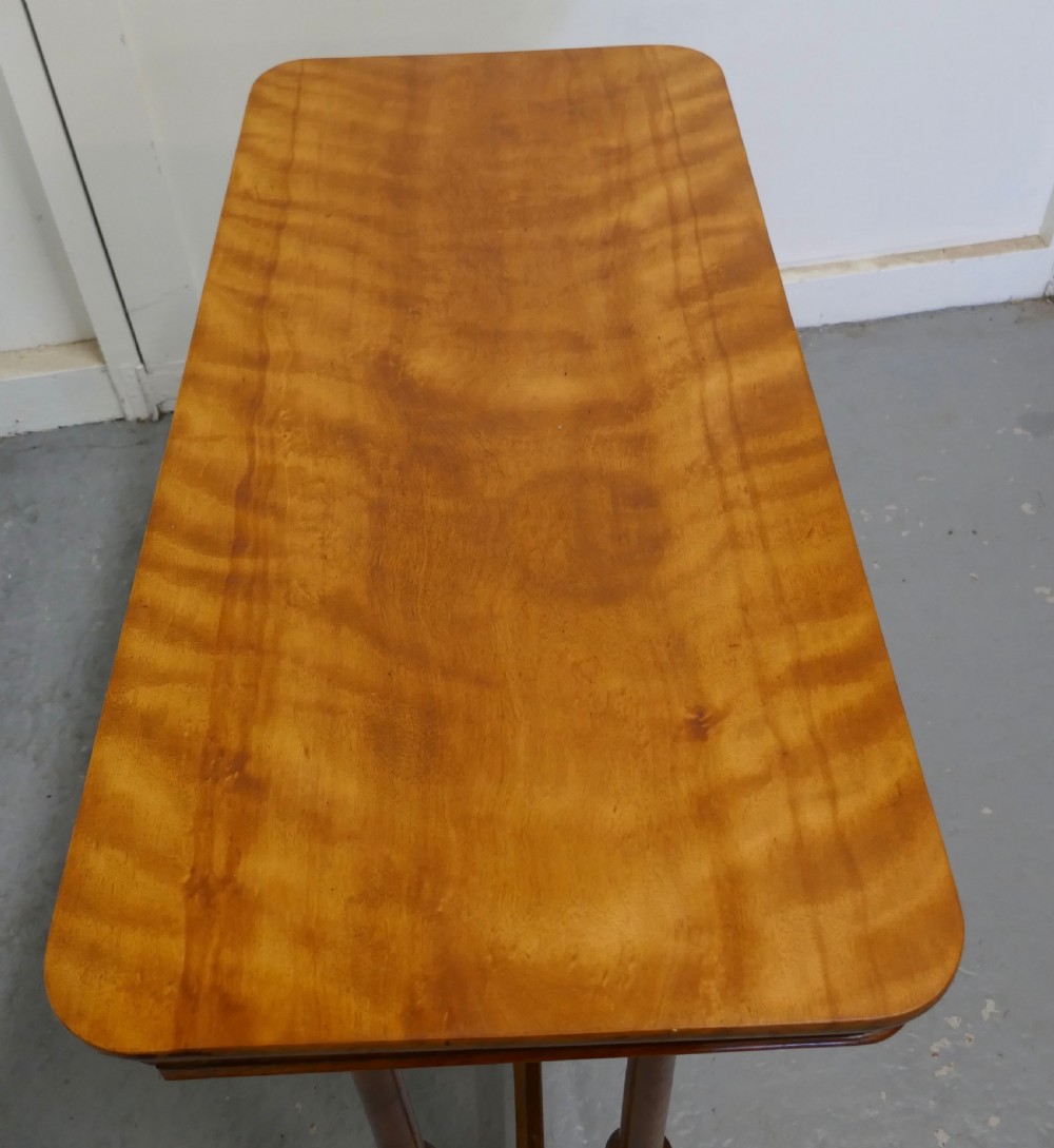 Elegant Victorian Arts and Crafts Birch and Mahogany Side Table  View VII