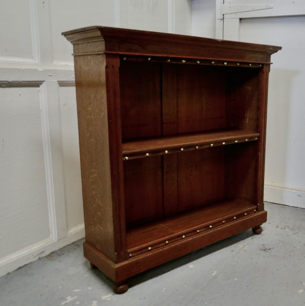 Arts and Crafts Open Oak Bookcase.