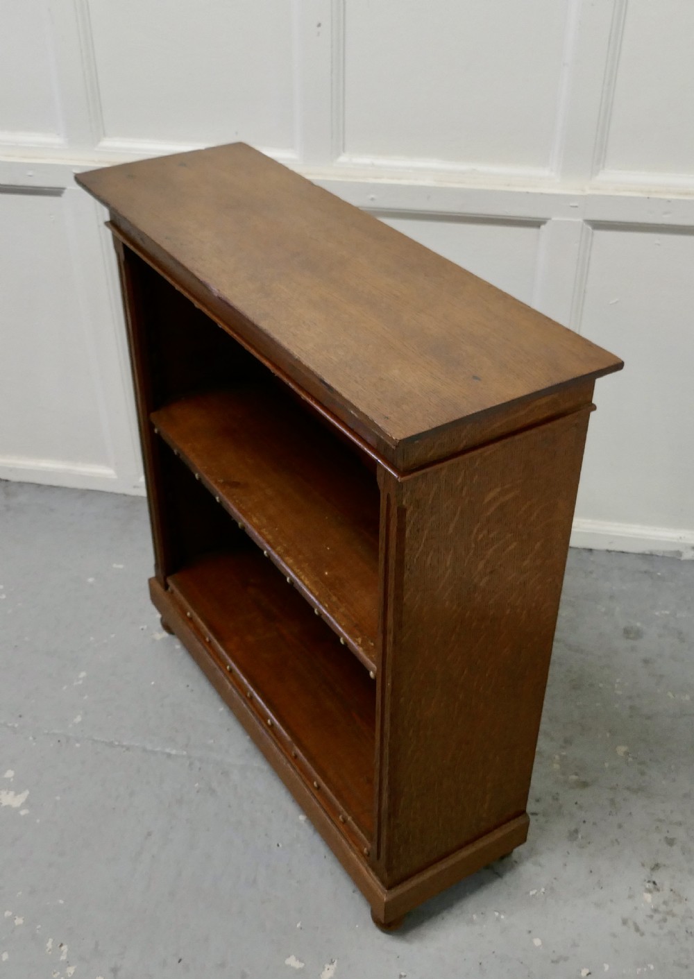 Arts and Crafts Open Oak Bookcase. View V