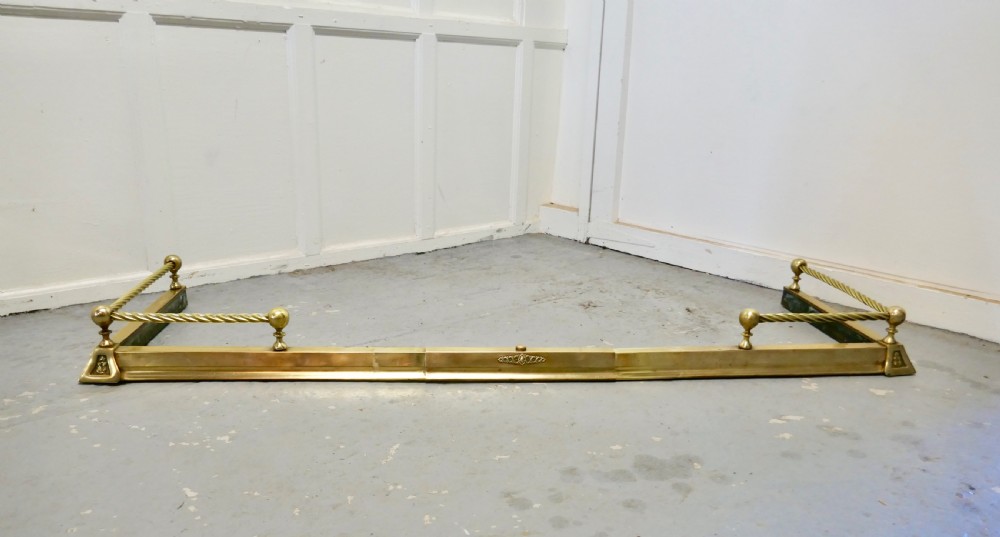 Victorian Extending Barley Twist Brass Fender  View V