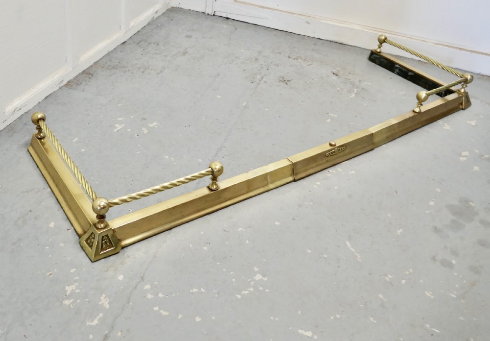 Victorian Extending Barley Twist Brass Fender  View VI