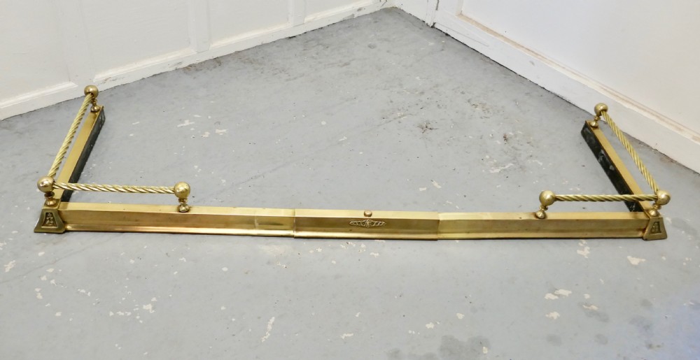 Victorian Extending Barley Twist Brass Fender  View VII
