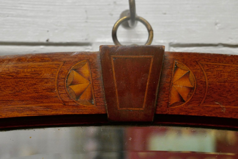 A Large Edwardian Inlaid Mahogany Oval Mirror View IV