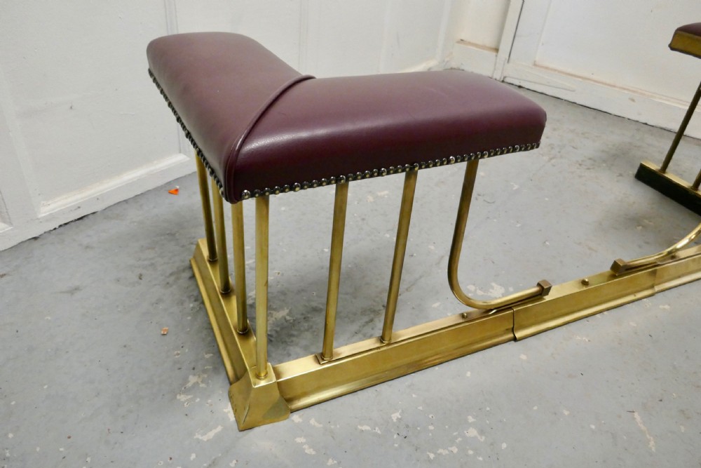 19th Century Brass and Leather Club Fender View V