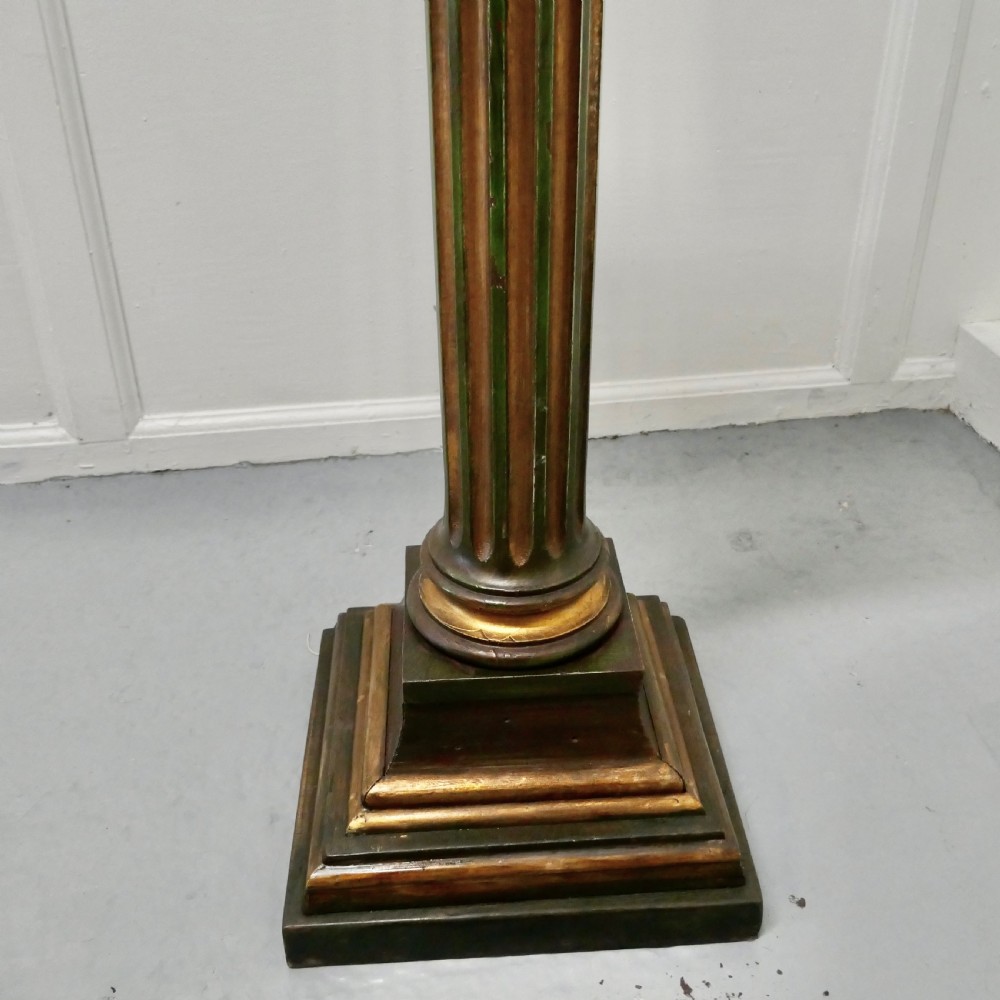 19th Century Italian Carved Gilt Wood Column Display Pedestal View IV