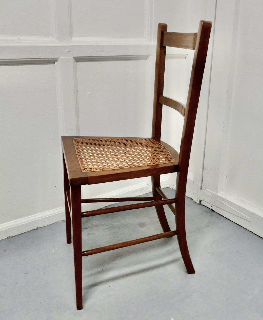 Inlaid Beech and Cane Bedroom Chair View V
