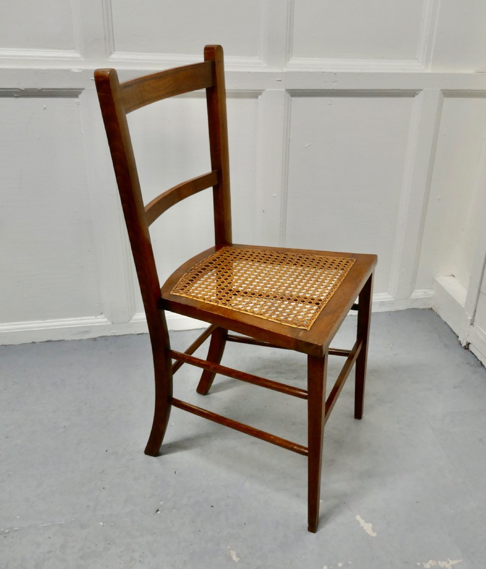 Inlaid Beech and Cane Bedroom Chair View VI