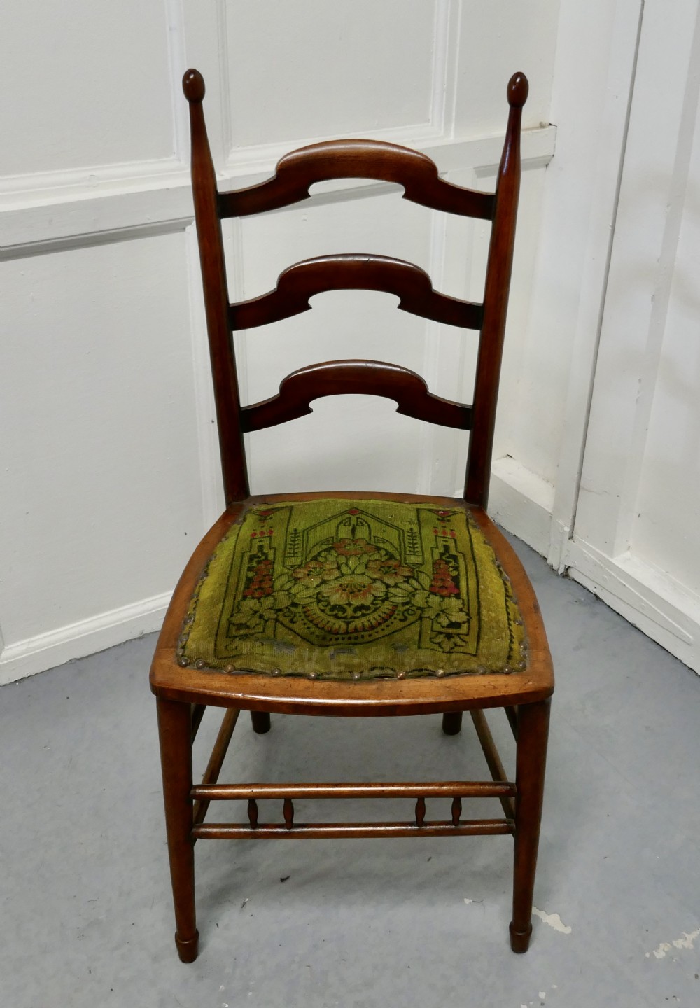 19th Century Chair with Original Carpet Seat By John Hodder
