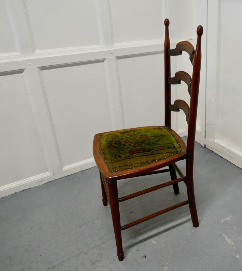 19th Century Chair with Original Carpet Seat By John Hodder View V