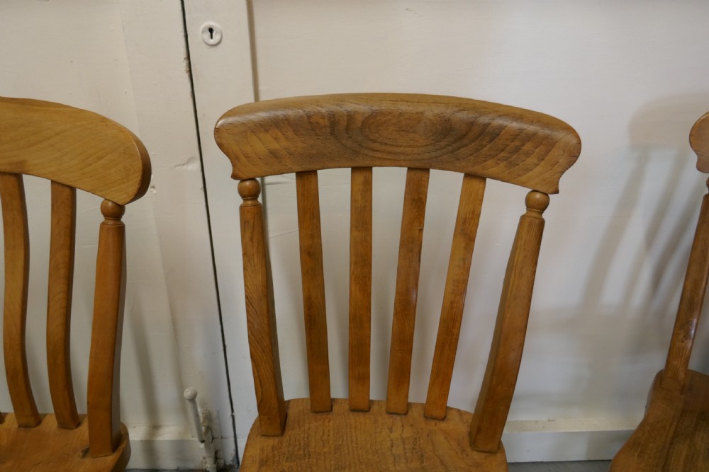 A Harlequin Set of 8 Beech & Elm Country Kitchen Dining Chairs View VII