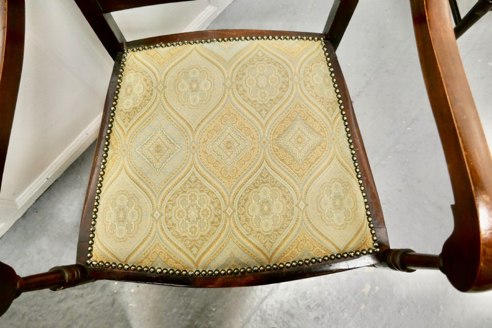 Set of 6 Elegant Edwardian Upholstered Dining Chairs  View VII