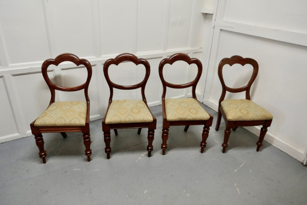 Set of 4 Victorian Mahogany Dining Chairs View III