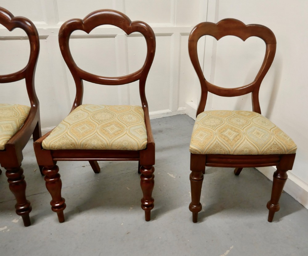 Set of 4 Victorian Mahogany Dining Chairs View V