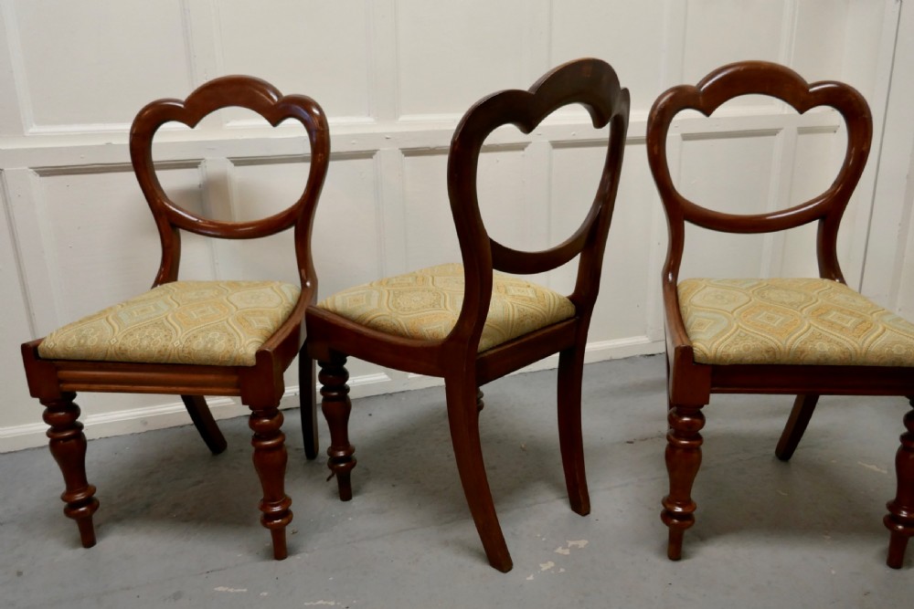 Set of 4 Victorian Mahogany Dining Chairs View VI