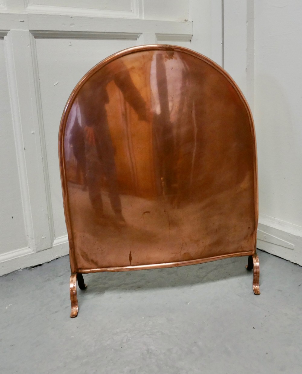 Art Nouveau Decorative Copper Fire Screen