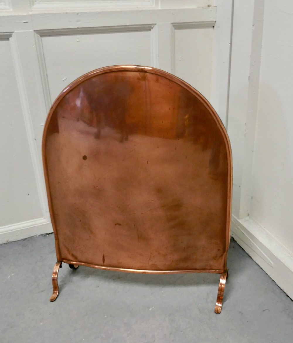 Art Nouveau Decorative Copper Fire Screen View II