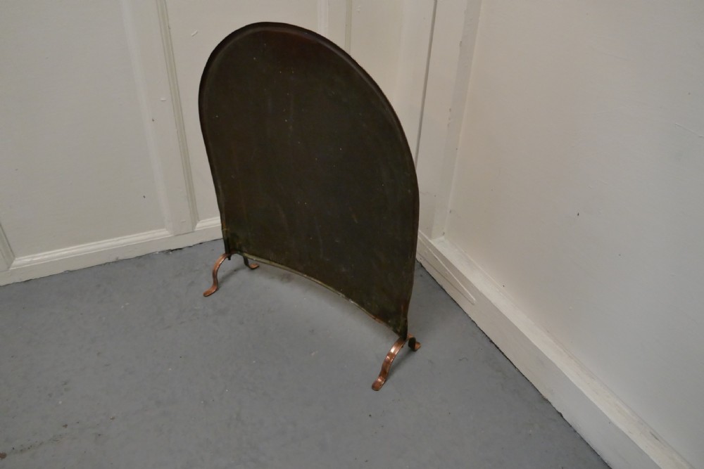 Art Nouveau Decorative Copper Fire Screen View V