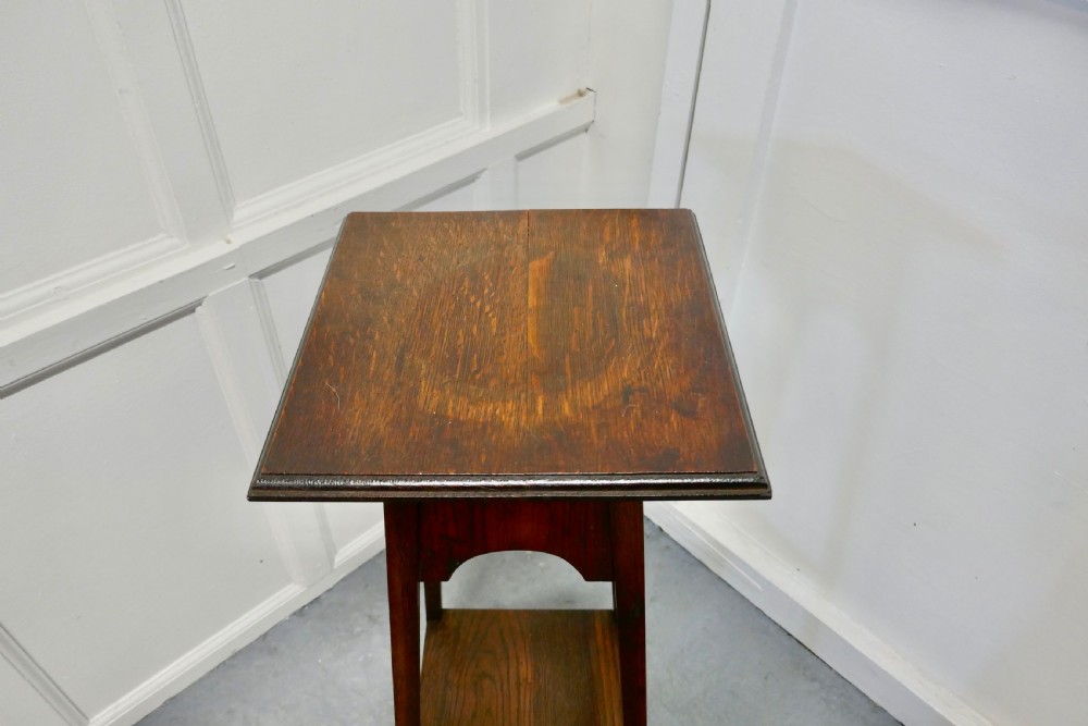 Arts and Crafts Oak Plant Stand   View V