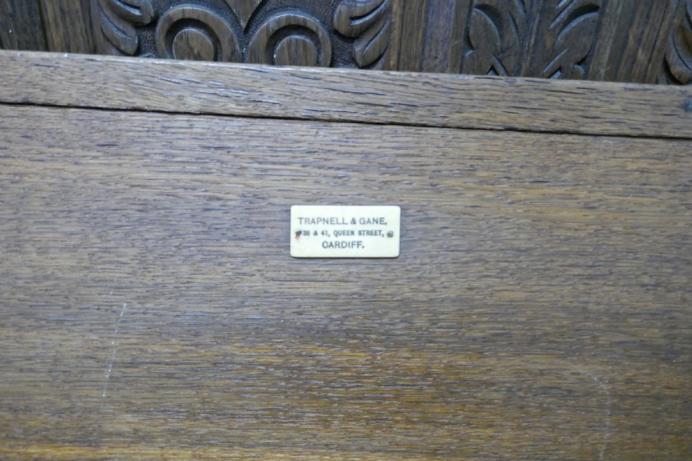 Early 19th Century Welsh High Back Carved Oak Box Settle View IV