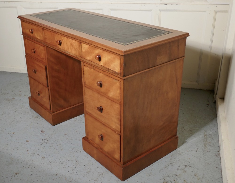 A Victorian Birch Pedestal Desk  View IV