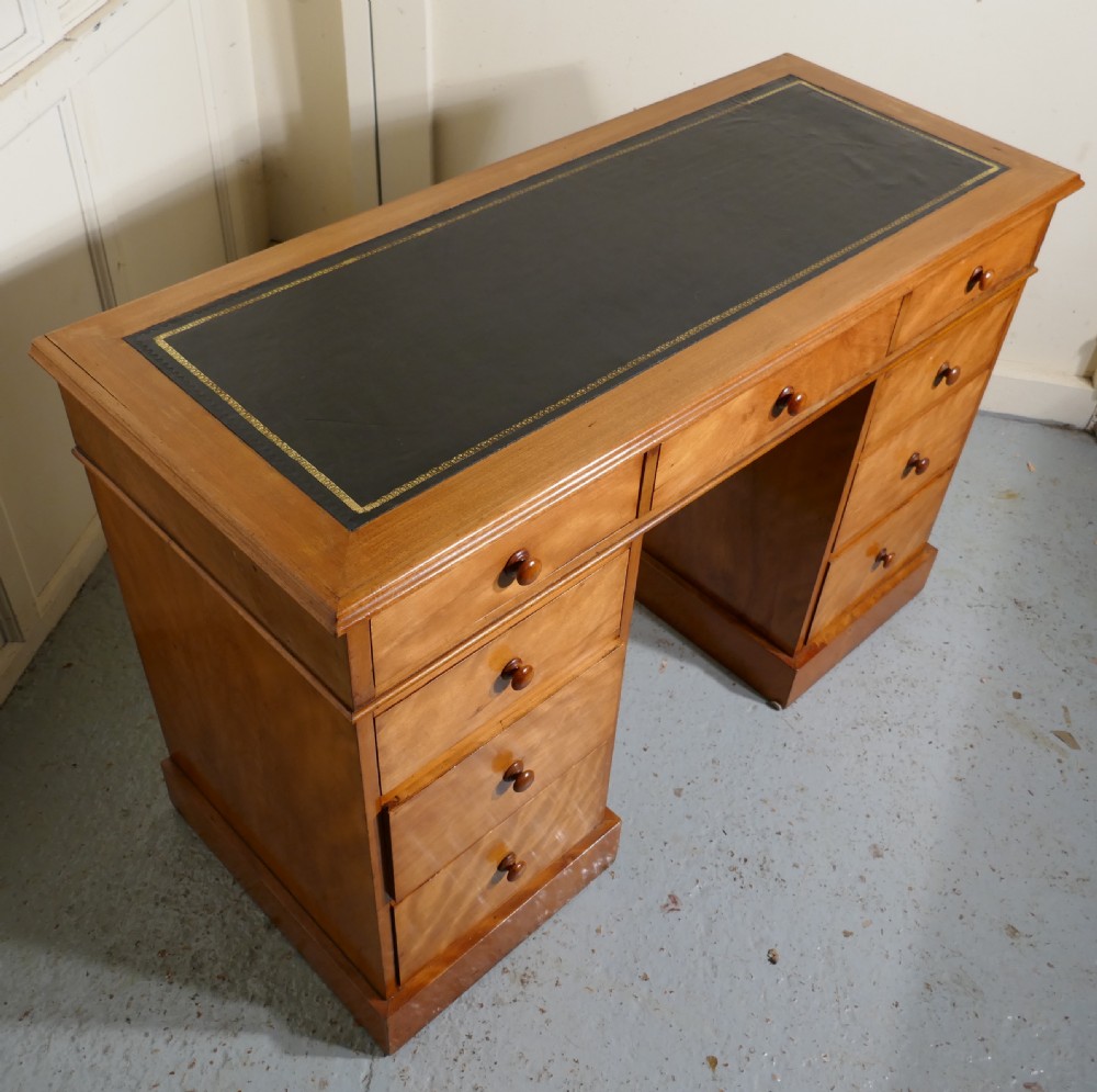 A Victorian Birch Pedestal Desk  View V