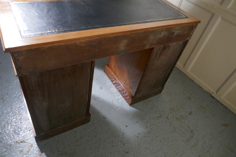 A Victorian Birch Pedestal Desk  View VIII