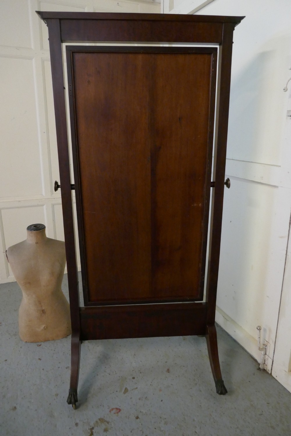 Large Victorian Mahogany Cheval Mirror View VII