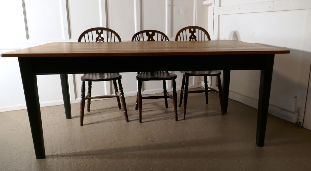 A Good Old Rustic Pine Farmhouse Table View II