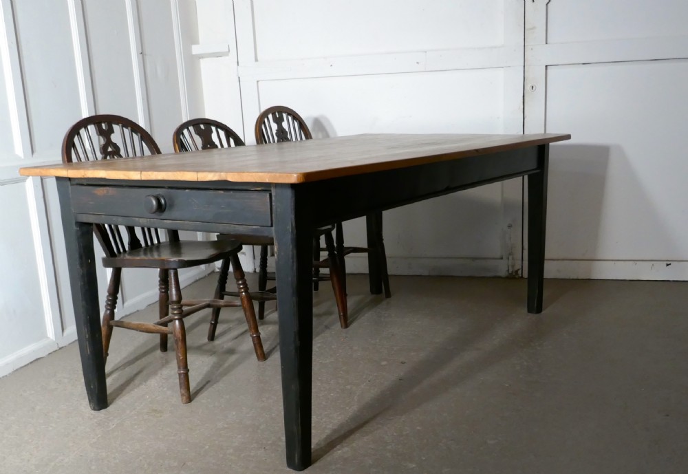 A Good Old Rustic Pine Farmhouse Table View III