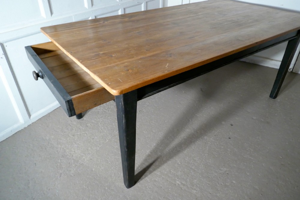 A Good Old Rustic Pine Farmhouse Table View IV