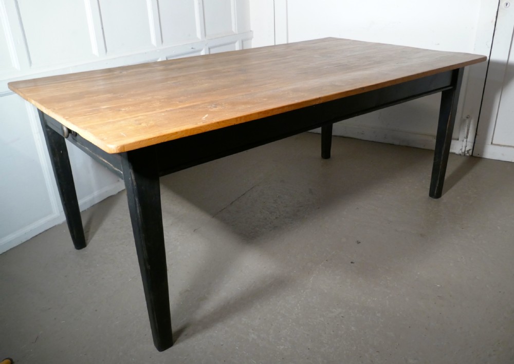 A Good Old Rustic Pine Farmhouse Table View V