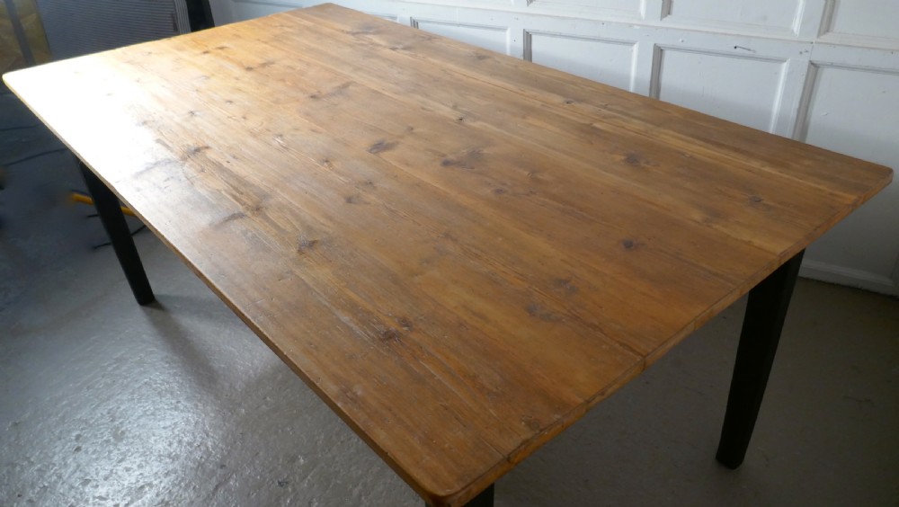 A Good Old Rustic Pine Farmhouse Table View VI