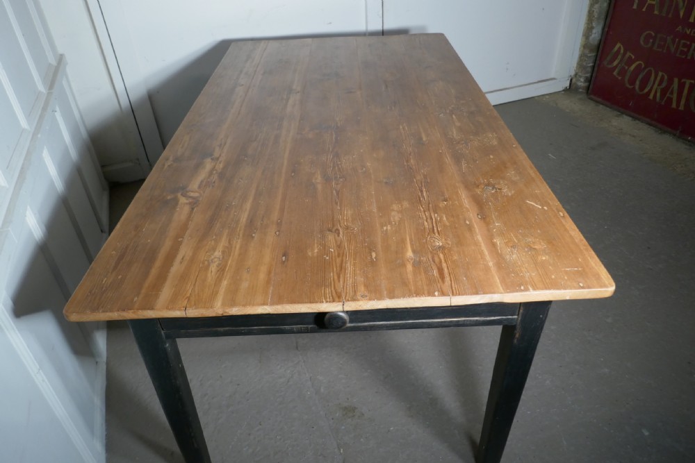 A Good Old Rustic Pine Farmhouse Table View VII