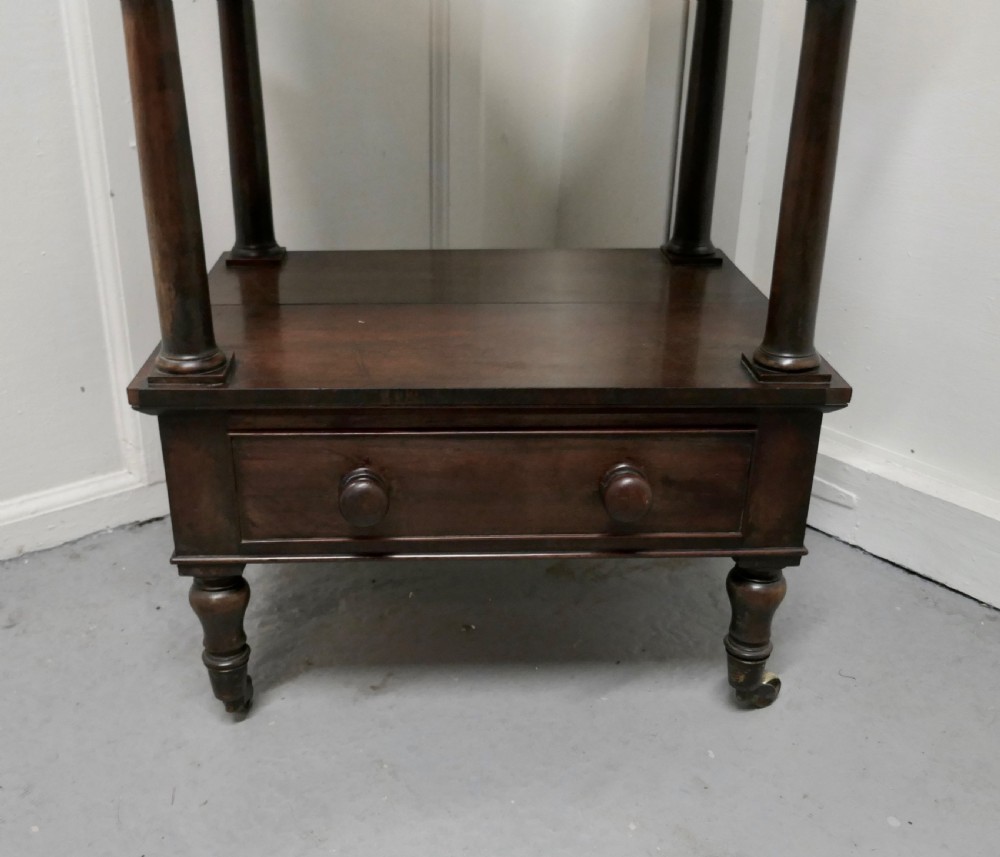  Three Tier Regency Rosewood Whatnot with Drawer View II