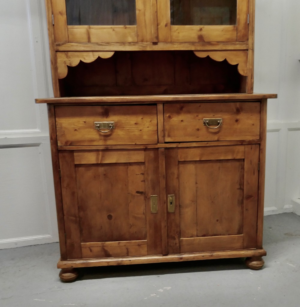 19th Century French Pine Farmhouse Kitchen Glazed Dresser  View II